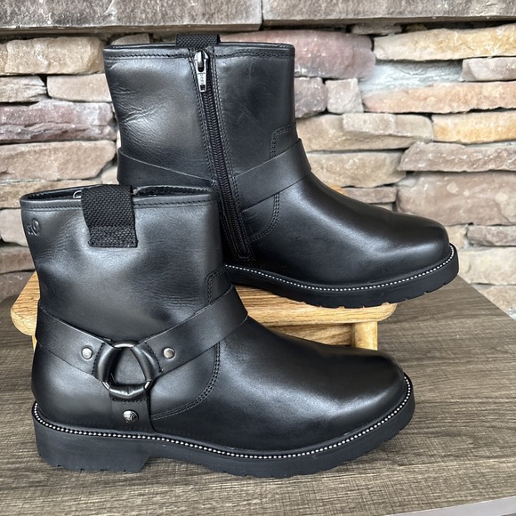 S.Oliver Women's Leather Ankle Boots Winter Boots Black With Zipper Soft Foam 9 - Picture 1 of 16